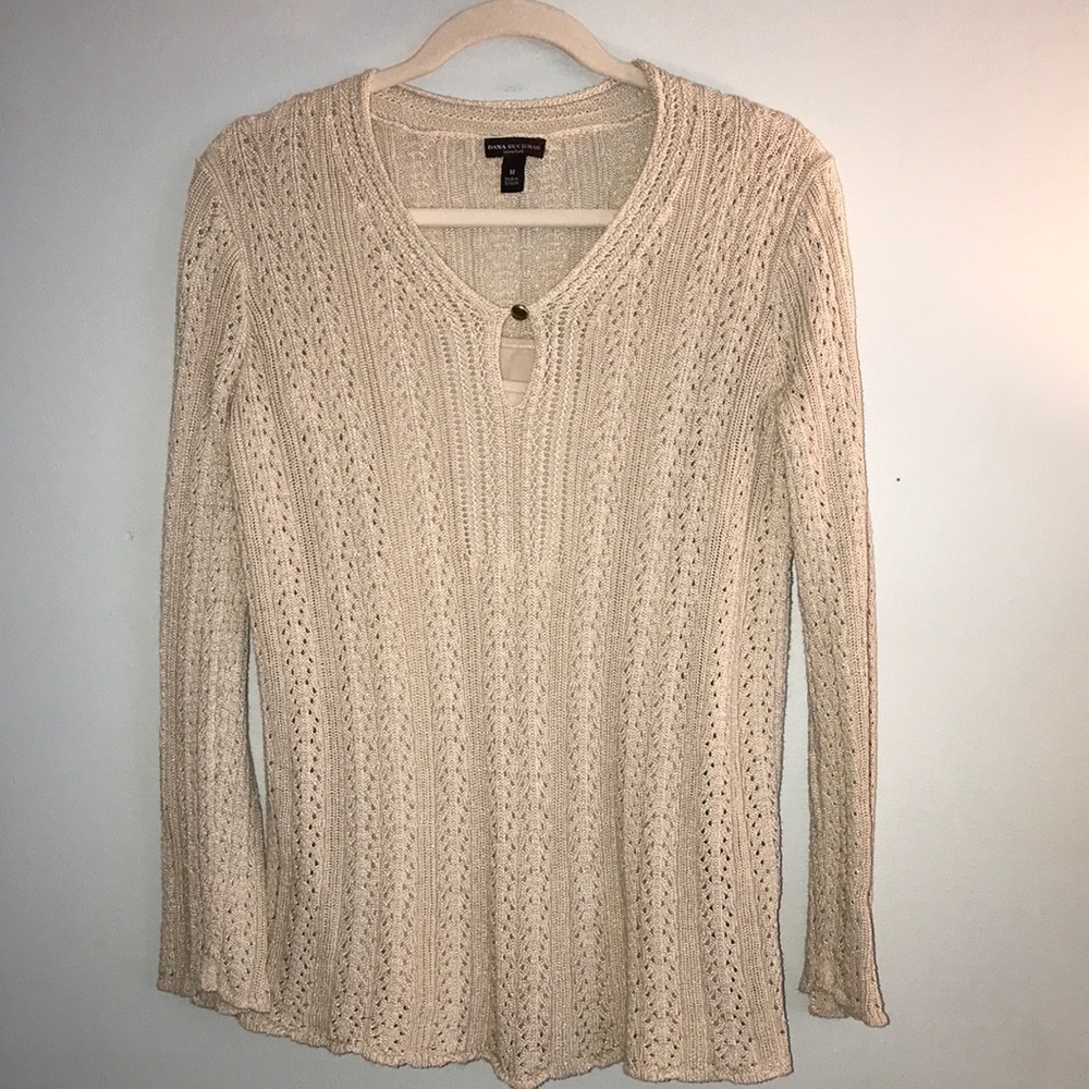 Dana Buchman Signature Crochet Lined Sweater Size Medium